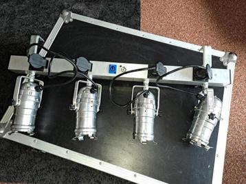 4x balk met 4x PAR20 in flightcase  OPRUIMING NU OF NOOIT beschikbaar voor biedingen