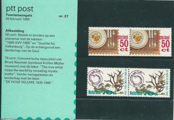 Postzegelmapje nummer 27 - Toerismezegels - jaar 1985. beschikbaar voor biedingen