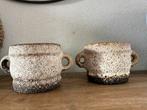Twee royale vintage fat lava bloempotten uit de jaren 70, Ophalen of Verzenden, Zo goed als nieuw, Overige stijlen