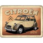 Citroen 2CV auto relief reclamebord van metaal wandbord deco, Ophalen of Verzenden, Nieuw, Auto's