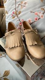 ‘PAS DE ROUGE’ mooie nappaleren ‘Fringe’ loafers 37,5, Ophalen of Verzenden, Zo goed als nieuw, Instappers, Beige