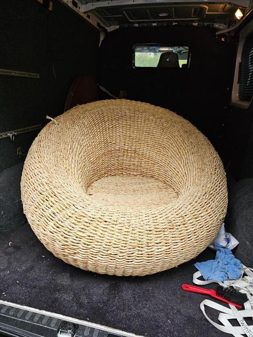 Rieten fauteuil, Huis en Inrichting, Fauteuils, Gebruikt, 75 tot 100 cm, Ophalen