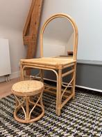 Rotan Kaptafel met Krukje - Kinderkamer, Huis en Inrichting, Tafels | Kaptafels, Ophalen, Overige materialen, 100 tot 150 cm, 50 tot 100 cm