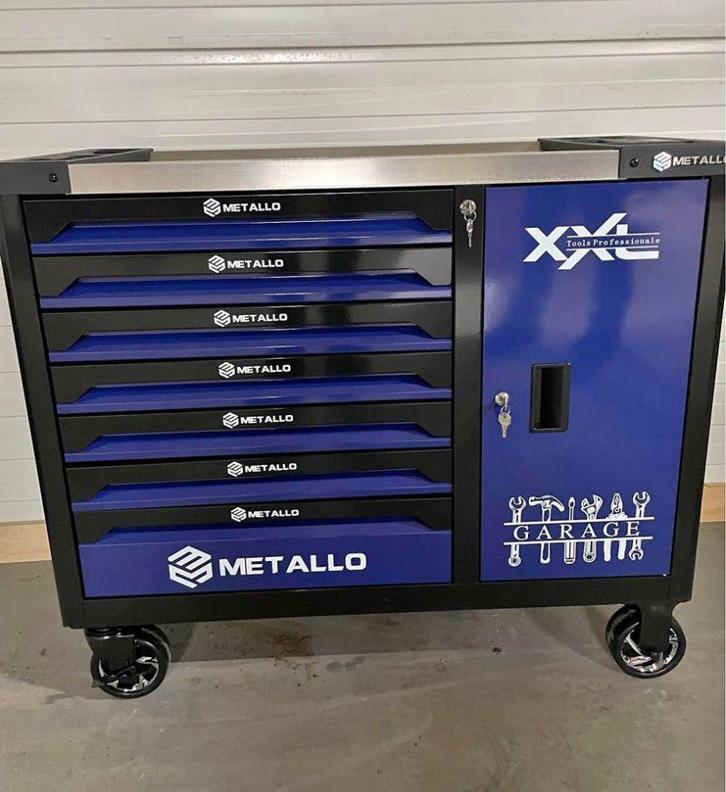 Brede gereedschapswagen + momentsleutel vol met gereedschap, Doe-het-zelf en Verbouw, Gereedschap | Handgereedschap, Nieuw, Ophalen of Verzenden