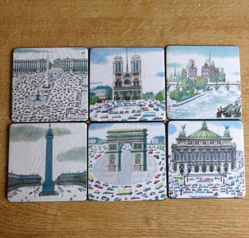 Parijs onderzetters Paris Frankrijk set kunststof 6x beschikbaar voor biedingen