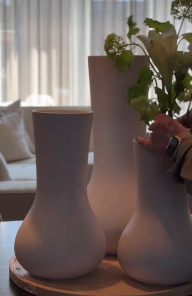 Bombyxx Vazen Liora  Set  S-M-L Keramiek Grey White, Huis en Inrichting, Woonaccessoires | Vazen, Nieuw, Overige kleuren, Minder dan 50 cm