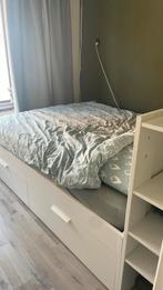 IKEA Brimnes bed incl matras, Ophalen, Wit, Tweepersoons, Zo goed als nieuw