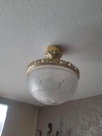 Kristallen hanglamp met bronzen rand, Antiek en Kunst, Ophalen