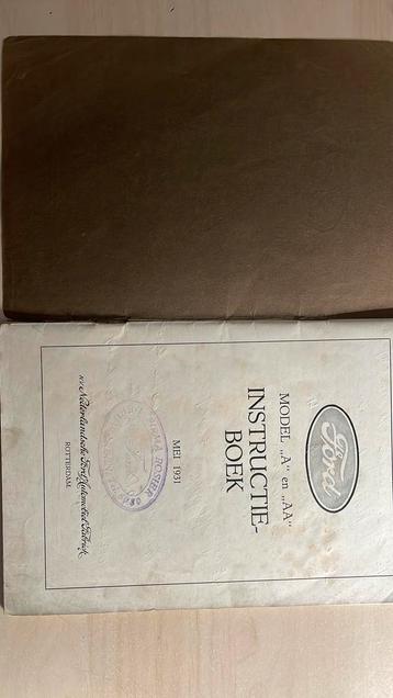 Ford A. En AA, instructie boek origineel Nederlands beschikbaar voor biedingen