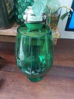 Vaas op voetje  / Bokaal / Groen., Ophalen of Verzenden, Gebruikt, Glas, Minder dan 50 cm
