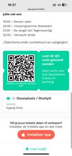 Twee tickets de jeugd staplaatsen, Tickets en Kaartjes, Twee personen
