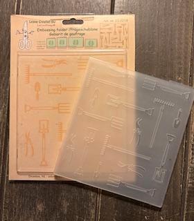 Leane creatief Nr 350218 embossing folder tuingereedschap, Hobby en Vrije tijd, Kaarten | Zelf maken, Gebruikt, Pons of Mal, Natuur