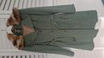 House Vintage groene wollen jas met nep bont mt 36, Verzenden, Gedragen, Maat 36 (S), Groen