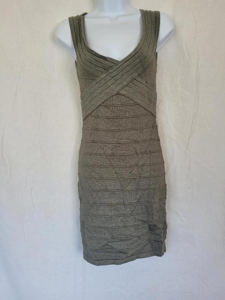 Prachtige grijs-zilveren jurk, glitter mt M merk Coolcat, Kleding | Dames, Gelegenheidskleding, Zo goed als nieuw, Cocktailjurk