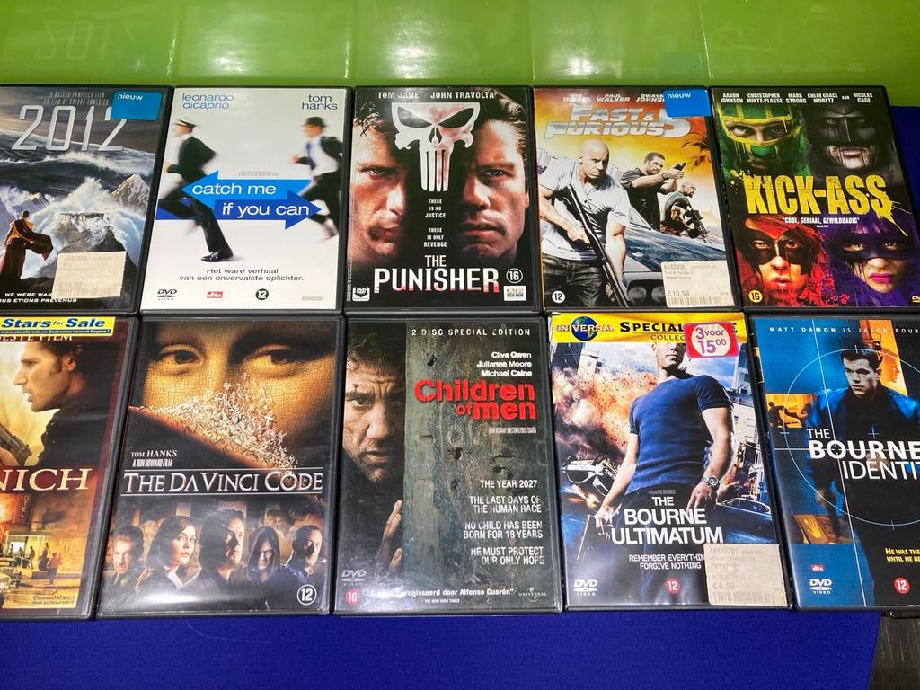 Grote doos DVD's - Actie, Thriller, Drama, Klassiekers, Ophalen, Gebruikt, 1980 tot heden, Actie en Avontuur