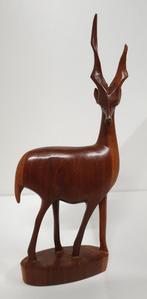1678) vintage jaren 50 houtsnijwerk hert, Antiek en Kunst, Kunst | Beelden en Houtsnijwerken, Ophalen of Verzenden