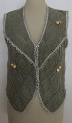 Ibiza/bohemien/hippie knitwear groen gilet/top! L, Verzenden, Maat 42/44 (L), Zo goed als nieuw, Zonder mouw