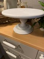 Witte Kandelaar/Taartplateau, Huis en Inrichting, Ophalen, Gebruikt, Wit, Hout
