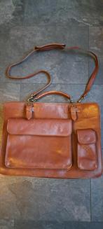 vintage leren aktetas zie foto's, Ophalen of Verzenden, Zo goed als nieuw, Bruin