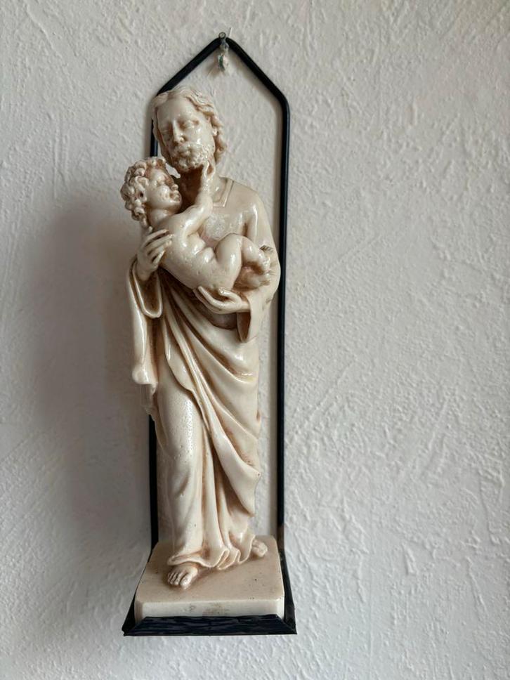 Heilige Jozef met Kind Jezus Beeld, Antiek en Kunst, Antiek | Religie, Ophalen of Verzenden