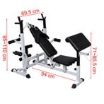 Te koop zeer complete halterbank., Sport en Fitness, Ophalen, Zo goed als nieuw, Benen, Fitnessbank