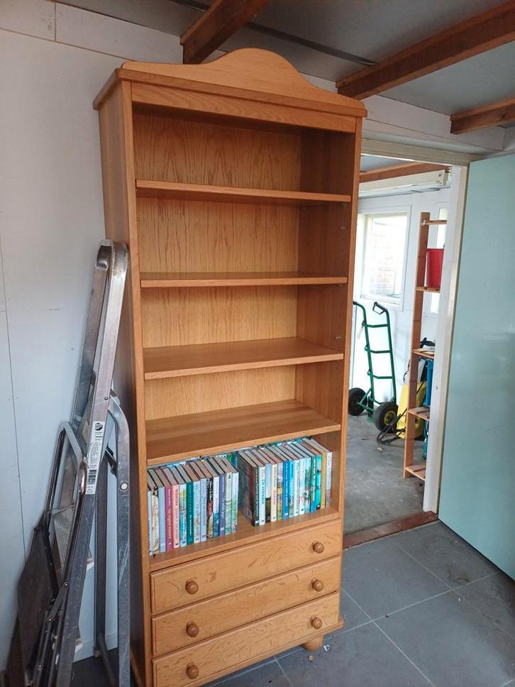 Houten Boekenkast met Lades, Huis en Inrichting, Kasten | Boekenkasten, Gebruikt, 50 tot 100 cm, 150 tot 200 cm, 25 tot 50 cm