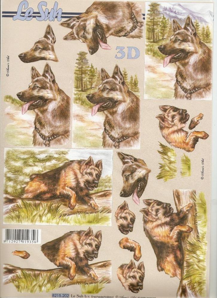 D1 knipvel le suh 8215.202 herdershonden, Hobby en Vrije tijd, Kaarten | Zelf maken, Nieuw, Knipvel, Dieren, Ophalen of Verzenden