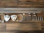 Plafondlamp - 8 m rails - 10 spotjes, Ophalen, Zo goed als nieuw, Metaal of Aluminium, Plafondspot of Wandspot