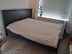 Donkergrijs bed 180x200cm inclusief lattenbodems, Ophalen, Gebruikt, Tweepersoons, 180 cm