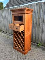 Wijnrek/wijnkas teak een mooie verdiend een doorstart, Ophalen of Verzenden, Zo goed als nieuw, 25 flessen of meer, Minder dan 50 cm
