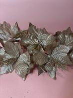 Set 6 poinsettia kerstroos fluweel beige goud, Ophalen of Verzenden, Zo goed als nieuw