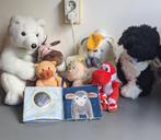 Knuffeldieren + voelboekje + slabbetje knuffeldier, Ophalen of Verzenden, Gebruikt, Overige typen