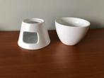 Keramische set voor chocoladefondue of kaasfondue., Keramiek, Overige typen, Ophalen of Verzenden, Zo goed als nieuw