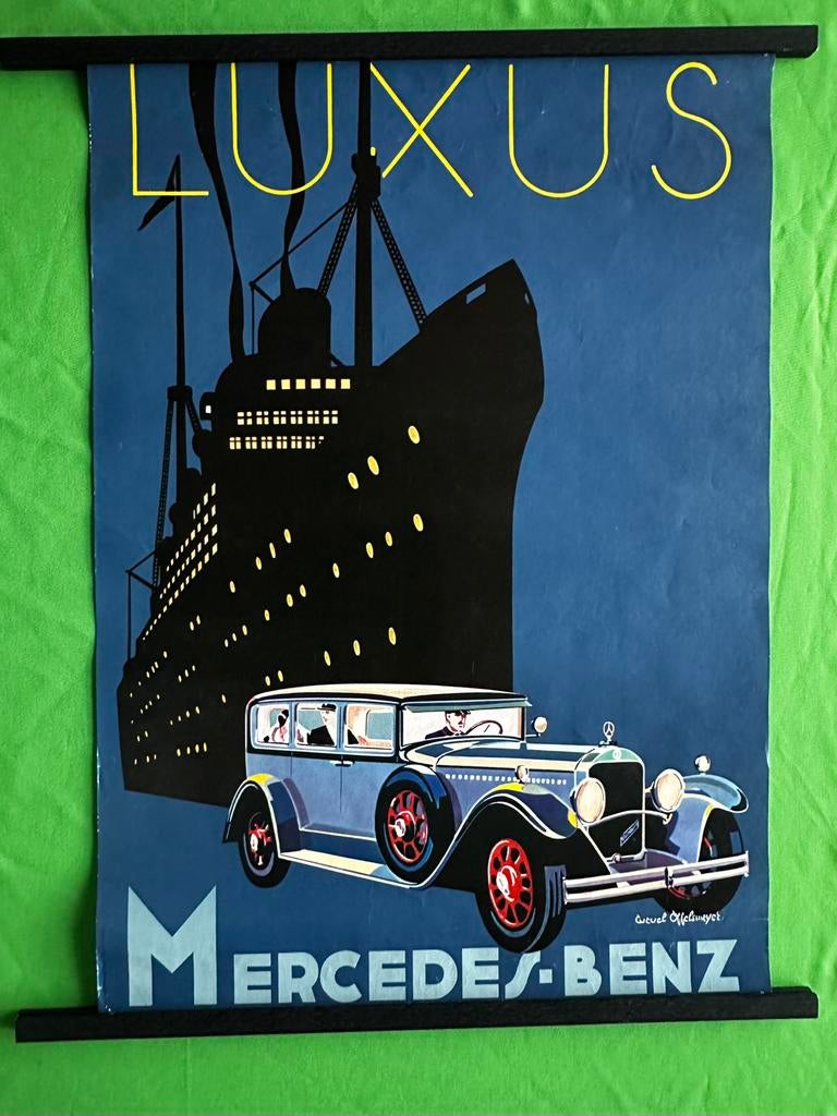 Mercedes-Benz poster. Afmeting ca. 85.5x59.5 cm., Ophalen of Verzenden, Gebruikt, Auto's
