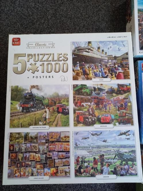 * 5 x King puzzel 1000 stukjes Classic Collection *, Hobby en Vrije tijd, Denksport en Puzzels, Gebruikt, Legpuzzel, 500 t/m 1500 stukjes