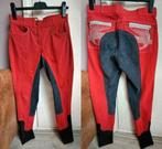 ZGAN Modoni Rood/Zwart rijbroek leren full sit & strass, 36, Zo goed als nieuw, Dames, Recreatie, Onderkleding