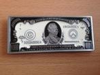 buckle riemgesp $1000 Dollar Biljet 6x14cm, Ophalen, Nieuw, Overige kleuren, Losse buckle of gesp