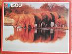 Puzzel 1500 stukjes: Olifanten, Ophalen of Verzenden, 500 t/m 1500 stukjes, Gebruikt, Legpuzzel