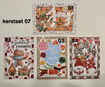 SET 07 Handgemaakte Kerstkaarten beschikbaar voor biedingen