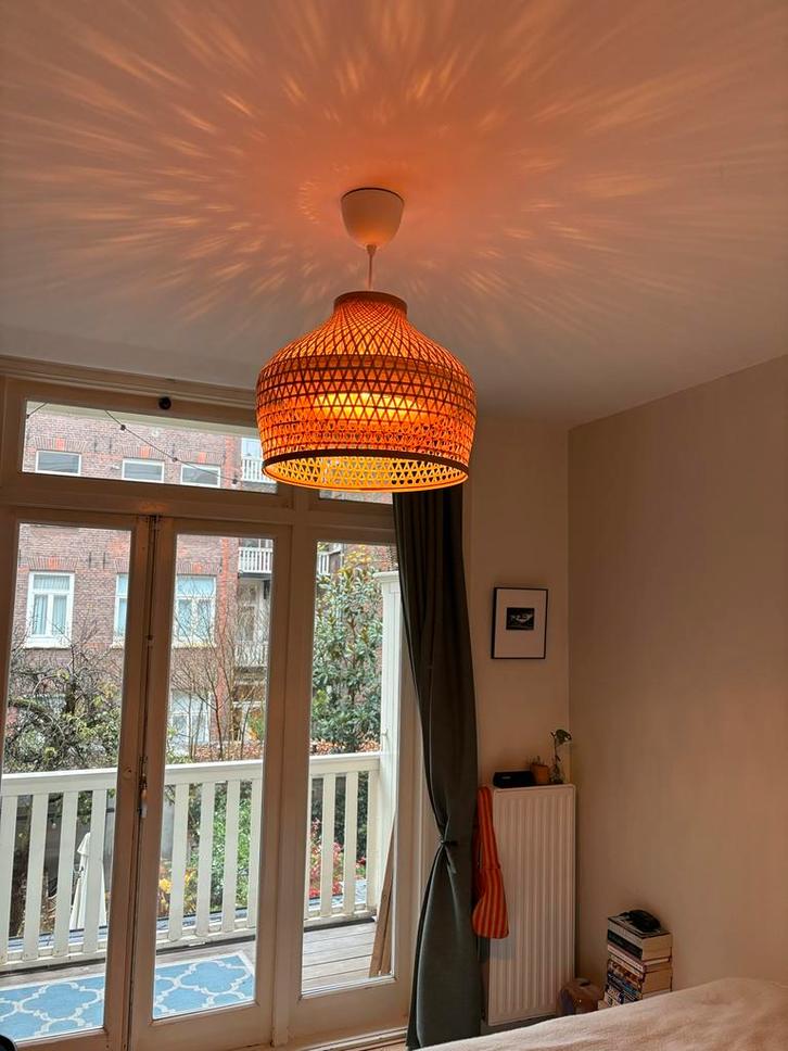 IKEA Misterhult bamboe hanglamp, Huis en Inrichting, Lampen | Hanglampen, Zo goed als nieuw, Minder dan 50 cm, Hout, Ophalen of Verzenden