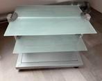 TV meubel met wielen Grijs/Glas, Huis en Inrichting, Ophalen, Gebruikt, 50 tot 100 cm, Glas