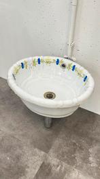 Vintage antiek wasbak fontein ovaal Frankrijk gebloemd, Ophalen, Steen, Gebruikt, X
