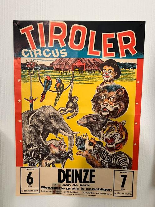 Prachtige Oude Tiroler Circus Poster, Verzamelen, Posters, Zo goed als nieuw, Film en Tv, A1 t/m A3, Rechthoekig Staand, Ophalen of Verzenden
