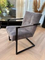 Set van 6 eetkamerstoelen grijs zwart staal, Ophalen, Zo goed als nieuw