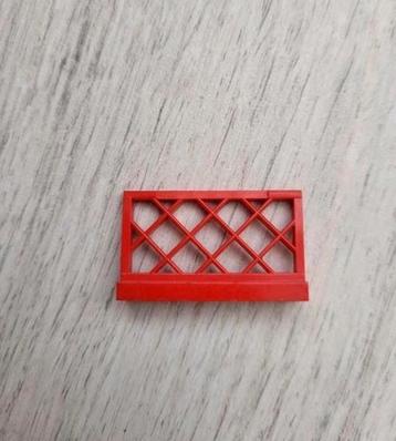 Lego hek / hekje / hekwerk blokje 4x1x1 Rood (wagon gebouw) beschikbaar voor biedingen