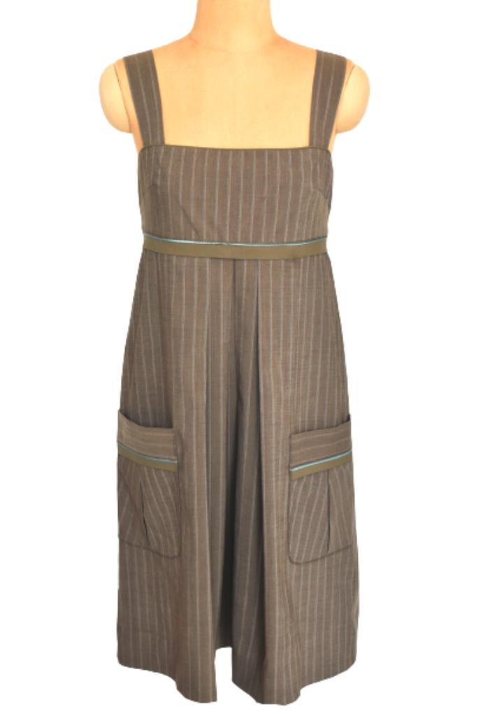 Badgley Mischka jurkje, pinstripe jurk, Mt. M, Kleding | Dames, Jurken, Zo goed als nieuw, Maat 38/40 (M), Knielengte, Verzenden