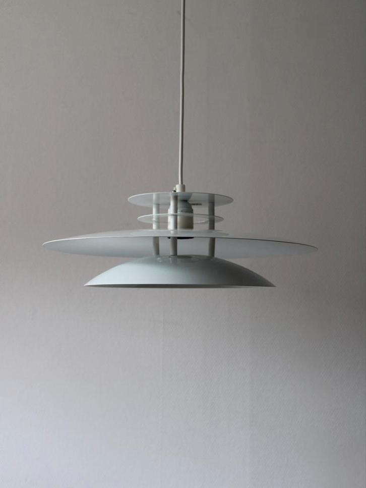 Vintage Deense hanglamp met schalen door Bilka, Huis en Inrichting, Lampen | Hanglampen, Zo goed als nieuw, Minder dan 50 cm, Metaal