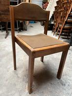 35 stapelbare houten vintage stoelen stevig zachte zitting, Ophalen, Zo goed als nieuw, Bruin, Vijf, Zes of meer stoelen