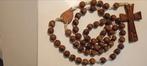 vintage Franse/ Lourdes(?) super grote houten rozenkrans, Verzamelen, Religie, Ophalen of Verzenden, Zo goed als nieuw, Beeld(je)