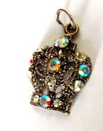 Prachtige Kroon kettinghanger facet geslepen Aurora Borealis, Sieraden, Tassen en Uiterlijk, Kettinghangers, Verzenden, Zo goed als nieuw